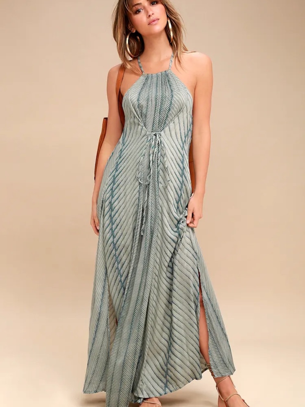 O’Neill Lenore Sage Green Print Maxi Dress